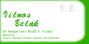 vilmos belak business card